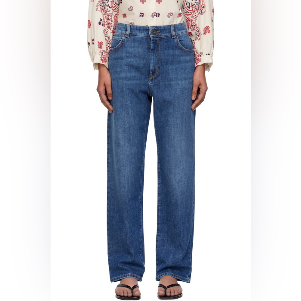 Max Mara Weekend W90 Straight Leg Jeans Blue IT 38 US 4 New